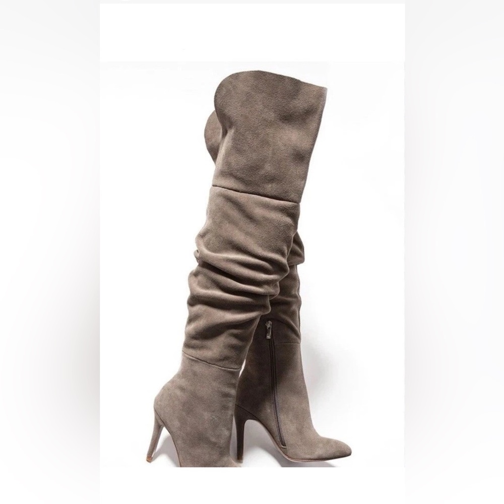 Chinese Laundry Over the Knee Boots in Taupe